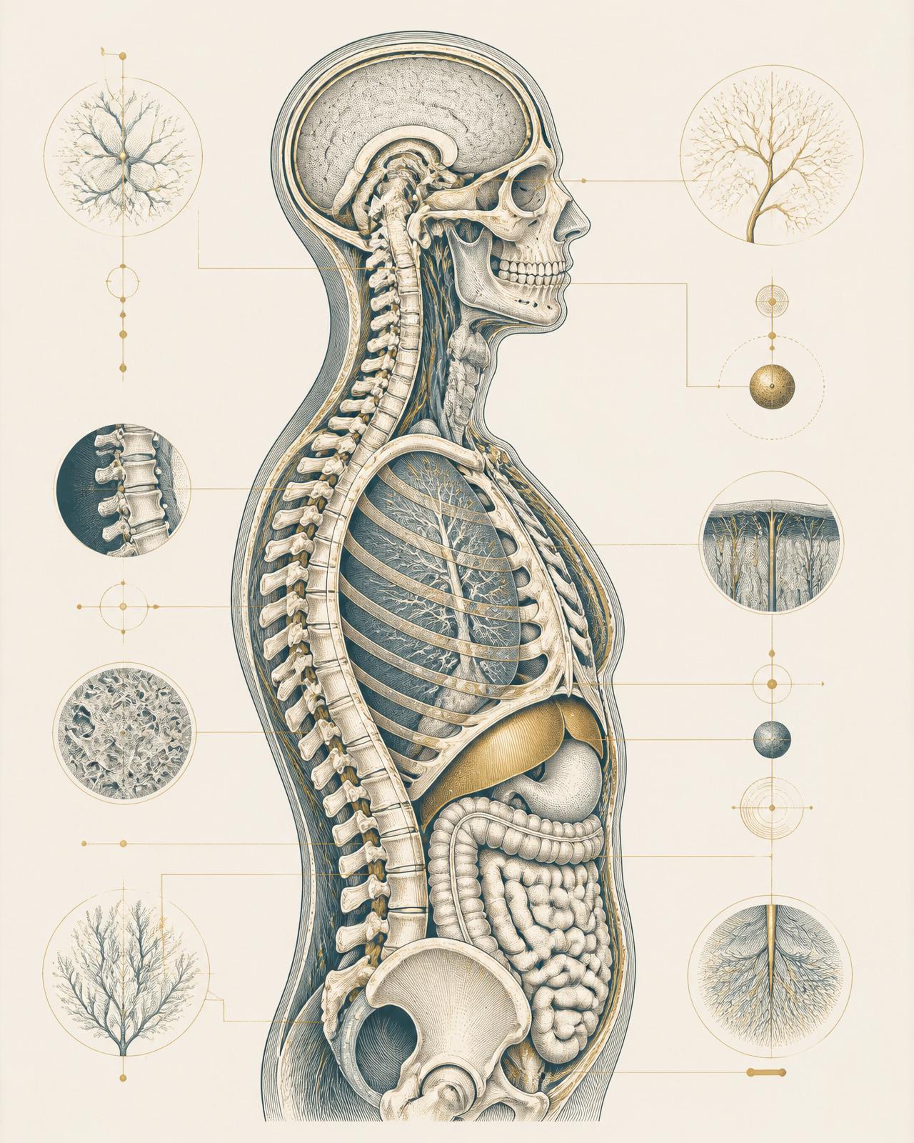 Editorial anatomical illustration referencing the brain mri region